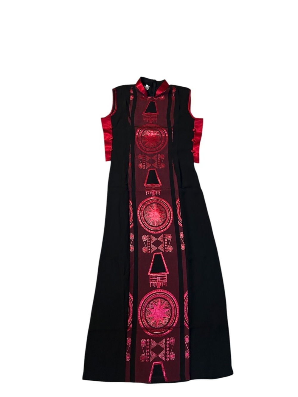 Silk Stunning Red & Black Asian Tunic Vest Statement Piece - Small - Picture 10 of 12